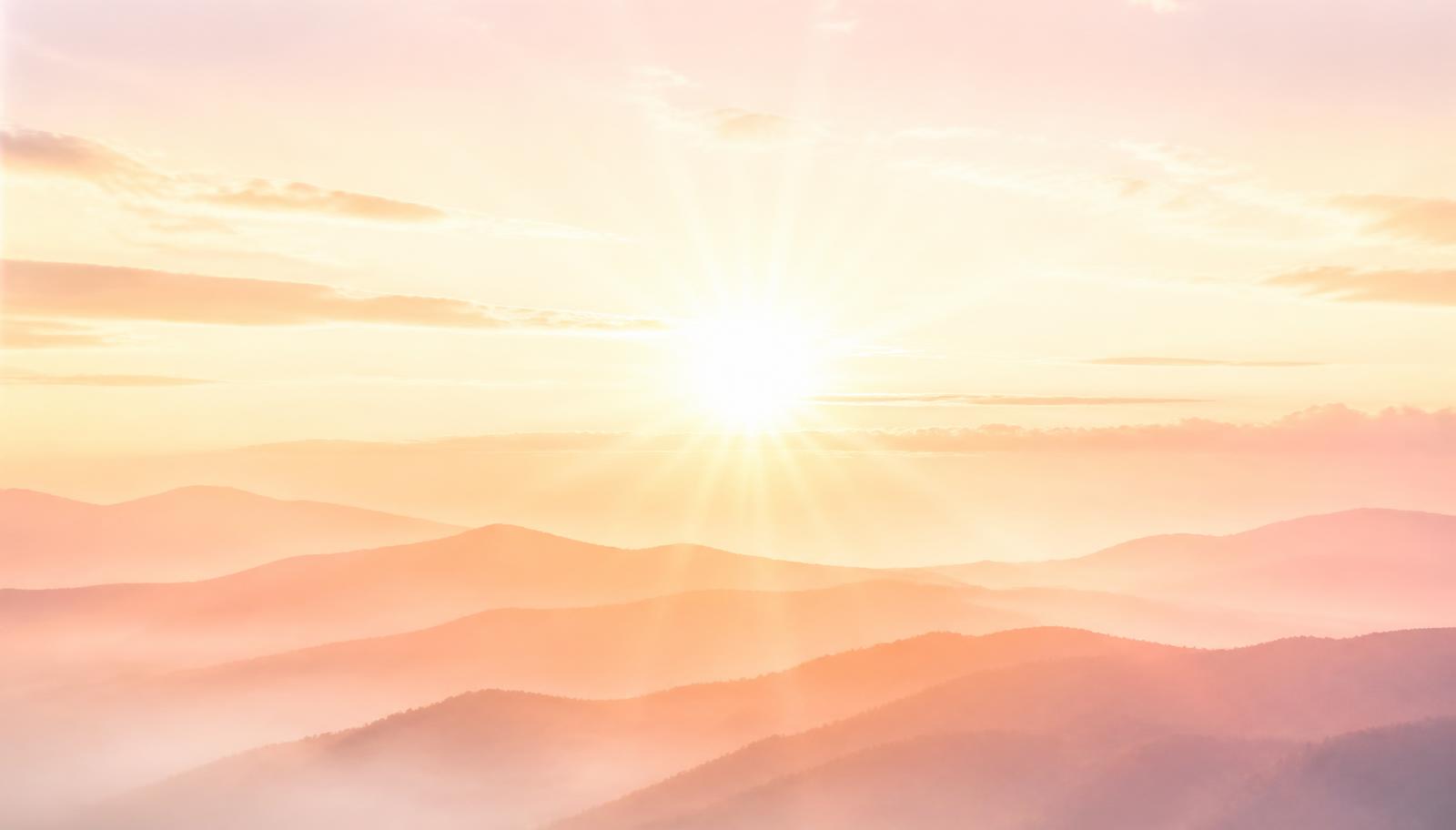 Sunrise over mountain ridges